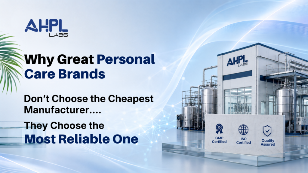 AHPL Labs contract manufacturing facility for personal care, cosmetic, Ayurvedic, and nutraceutical brands, highlighting reliable GMP-certified third-party manufacturing services.