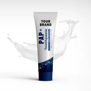 Private Label PAP+ Whitening Toothpaste manufactured by AHPL Labs for OEM and third-party oral care brands with peroxide-free whitening formula.